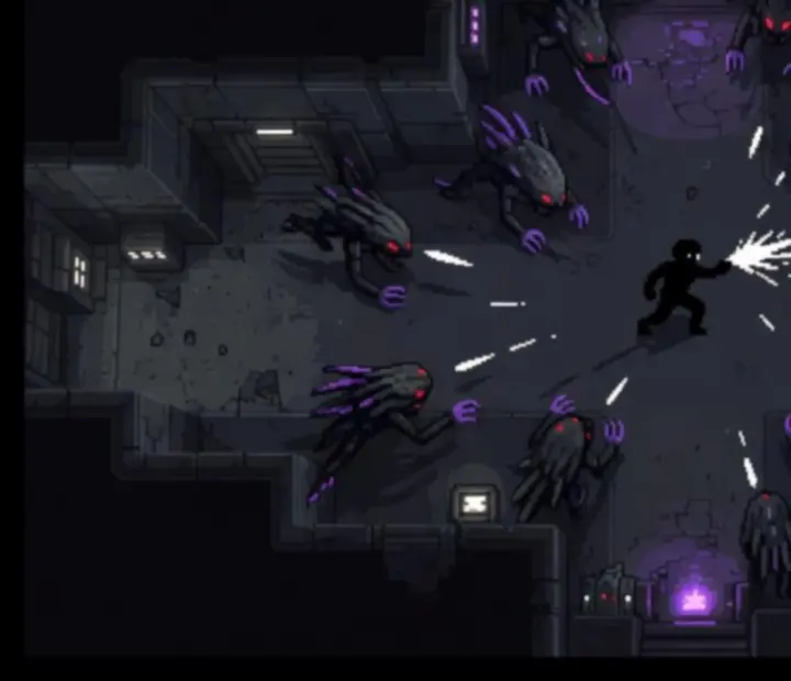 Intenzívna pixelová prestrelka v Groundskeeper2 so záplavou mimozemšťanov
